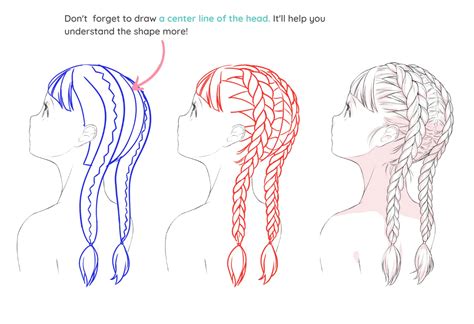 Drawing Hair Around Braids