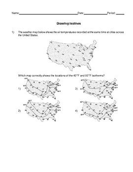 Drawing Isolines Worksheet Answer Key