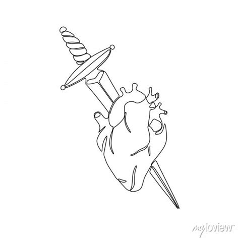 Drawing Knife In Heart