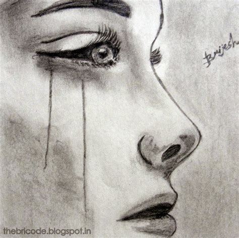 Drawing Of Girl Crying