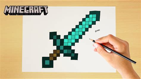 Drawing Of Minecraft Diamond Sword