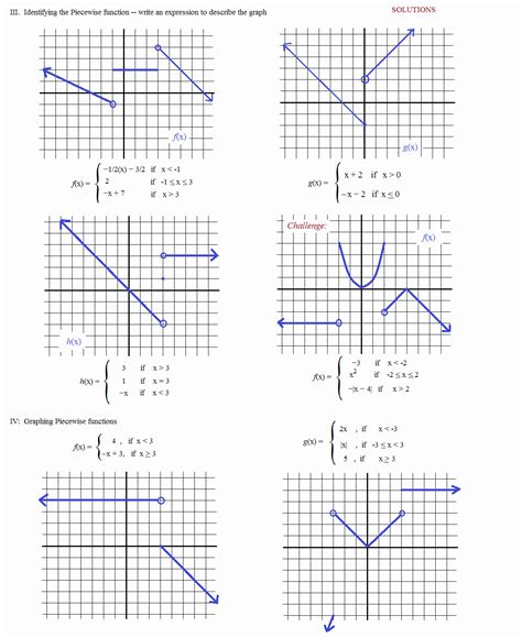 Drawing Pictures With Piecewise Functions Answer Key