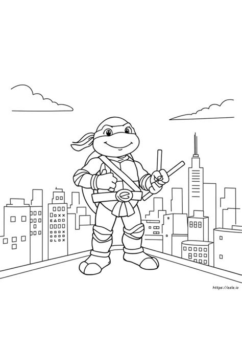Drawing Tmnt Mikey Coloring Pages