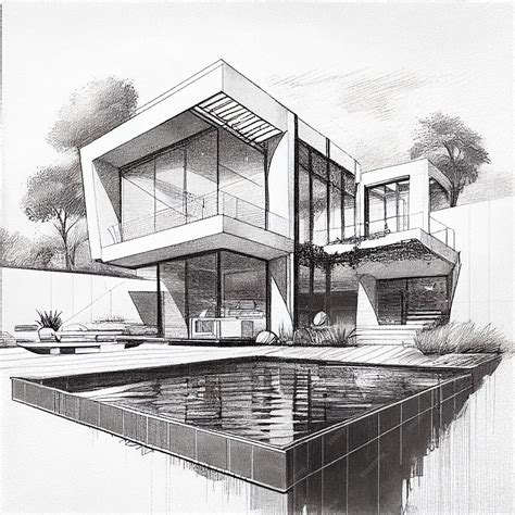 Drawing a Modern Villa