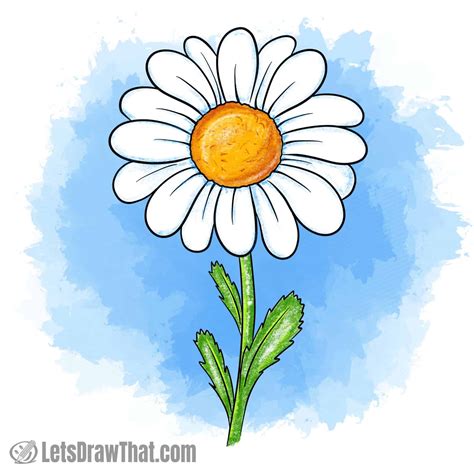 Simple daisy drawing tutorial