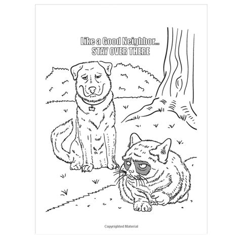Drawn Grumpy Cat Kid Coloring Page