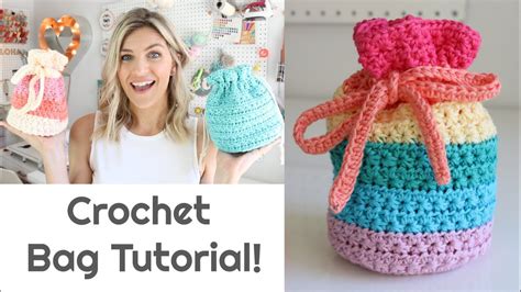 Drawstring Crochet Bag Tutorial - Star Stitch - Youtube