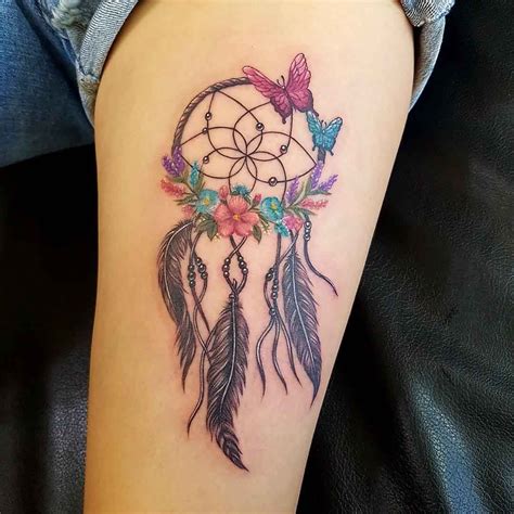 Dream Catcher Tattoo On Thigh Designs, Ideas and Meaning