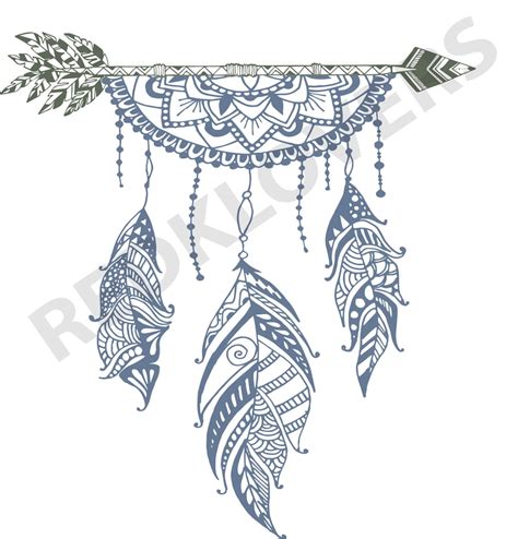 Download DreamCatcher with Ethnic Arrow Cut File Files DXF Files