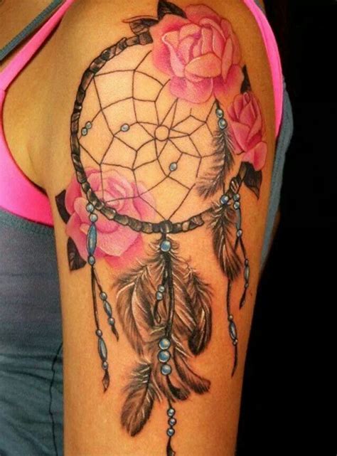 Dreamcatcher Tattoo Arm Sleeve Purple Roses Purple rose