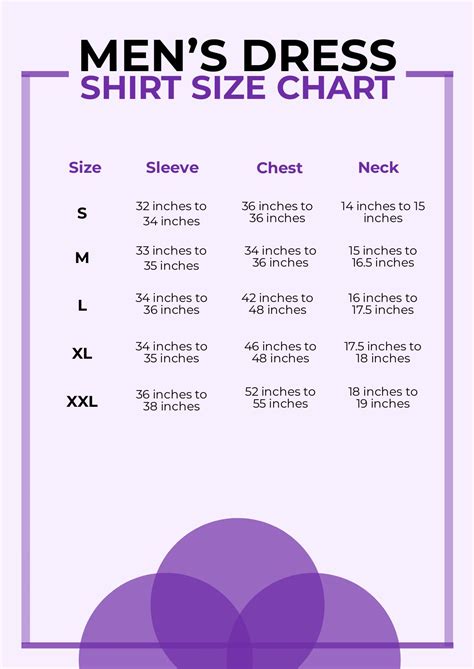 Dress Shirt Size Chart For Men