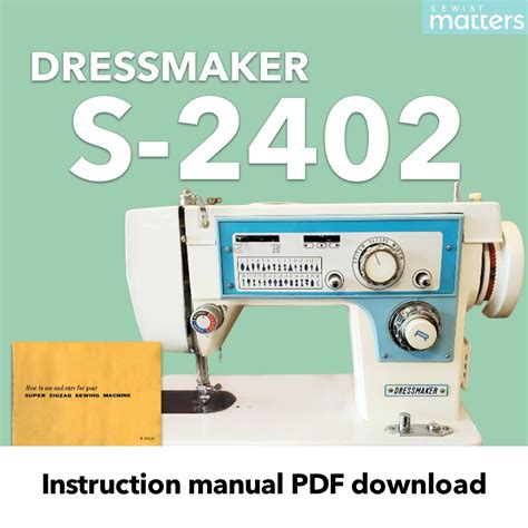 Dressmaker S3000 Sewing Machine Instruction Manual PDF Download Etsy