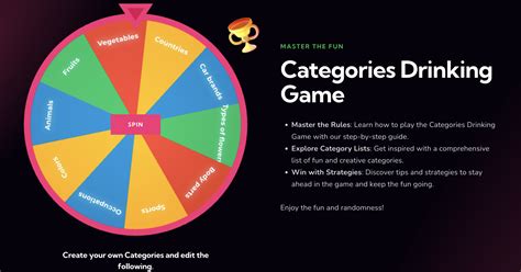 Drinking Categories Game