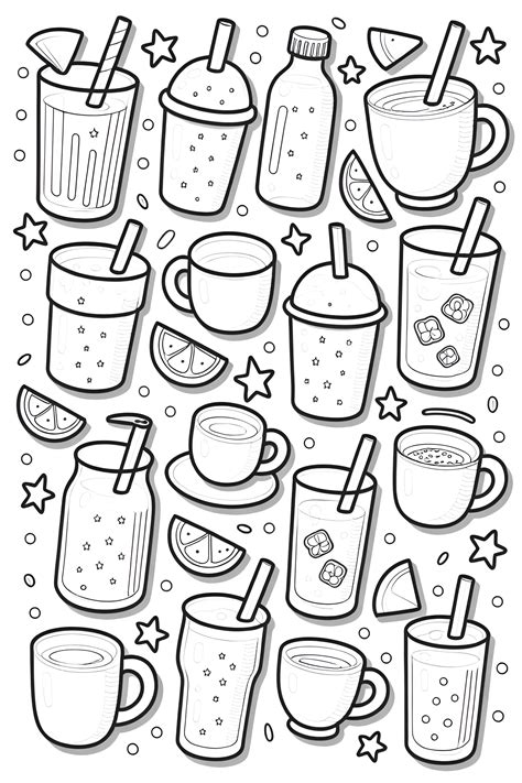 Drinks Coloring Pages