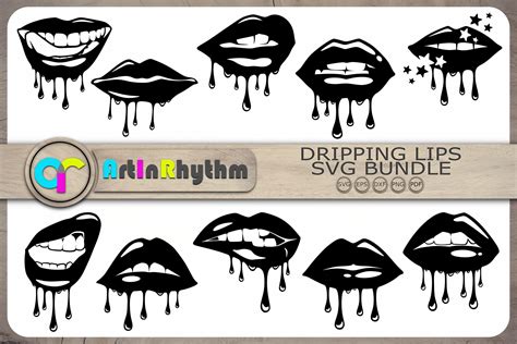 Download Dripping Lips Bundle - Lips SVG Cut... Commercial Use