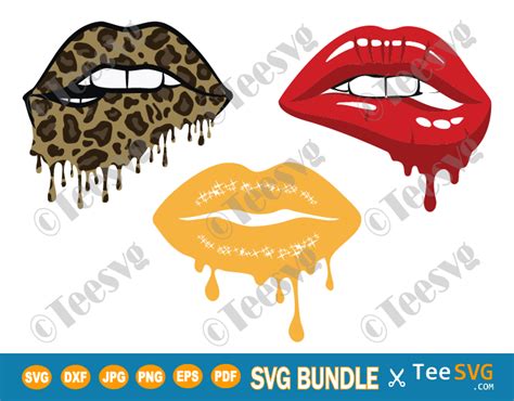 Download Dripping Lips Bundle - Lips SVG Cut... Commercial Use for Cricut
