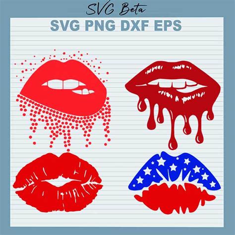 Download Dripping Lips Bundle - Lips SVG Cut... Files DXF Files