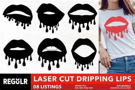 Download Dripping Lips Bundle - Lips SVG Cut... Printable