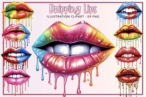 Download Dripping Lips Bundle Creativefabrica