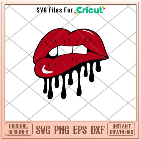 Download Dripping Lips SVG File - SVG Design Commercial Use for Cricut