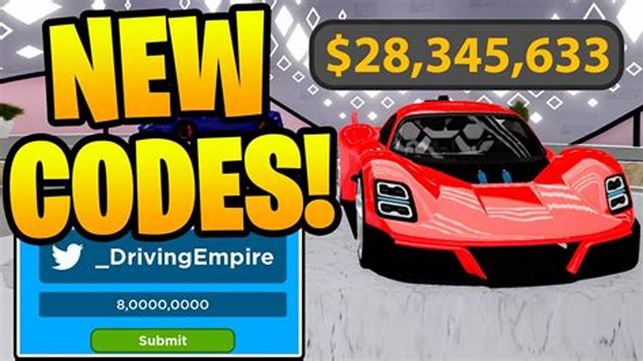 Driving Empire Codes 2024 Roblox Robux