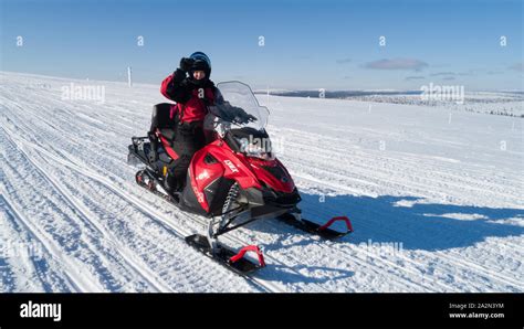 Driving Snowmobile