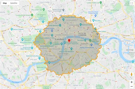 Driving Time Radius Map Google