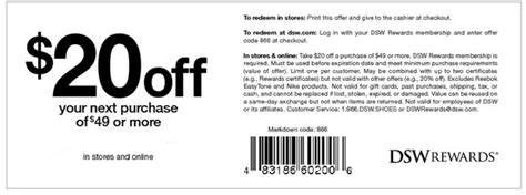 Dsw Printable Coupons
