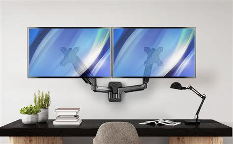 MOUNTV002GPneumatic Arm Dual Monitor Wall Mount VIVO desk solutions, screen mounting, and more
