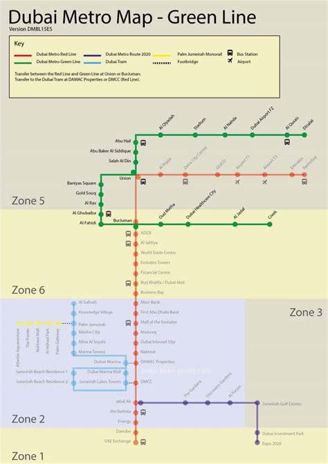 Dubai Metro Green Line Map Pdf