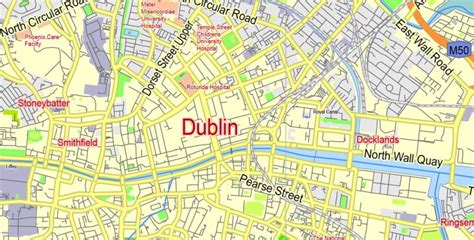 Dublin map Downtown Dublin map of main hotels and city attractions