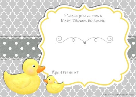 Duck Baby Shower Invitation Templates