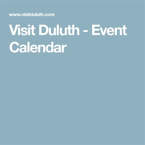 Duluth Events Calendar
