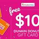 Dunkin Donuts Printable Gift Card