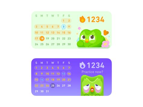 Duolingo Streak Calendar