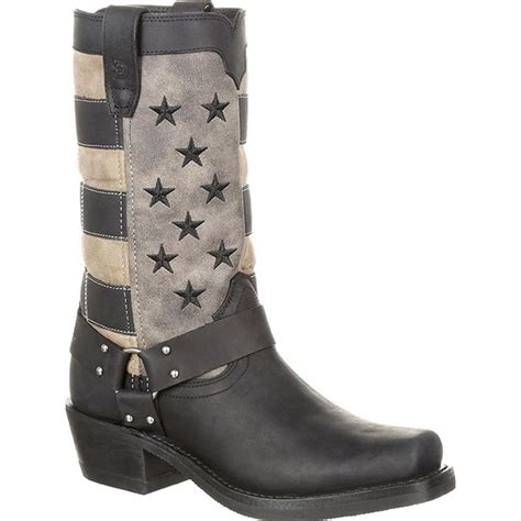 Durango Leather Flag Harness 11 Boot in Black/Charcoal