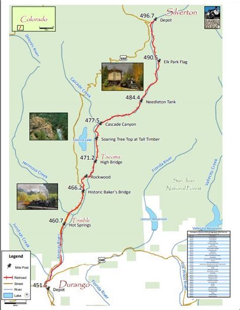 Durango Silverton Train Map