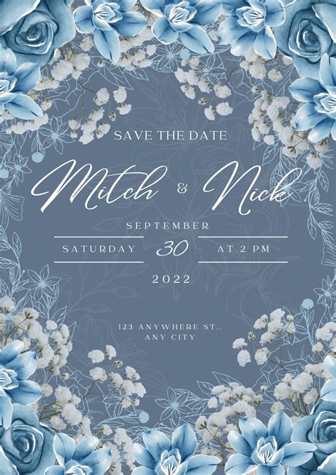Enchanting Dreams: Capture the Romance with our Dusty Blue Wedding Invitations