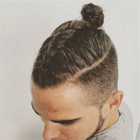 Dutch Braid Man Bun
