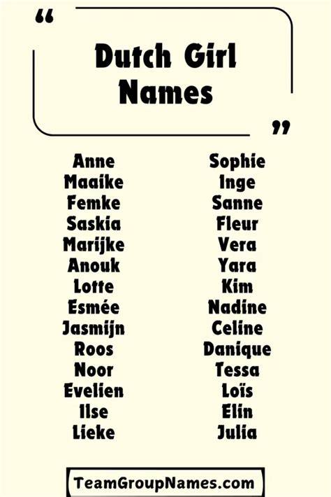 Dutch Girl Names That Start With C