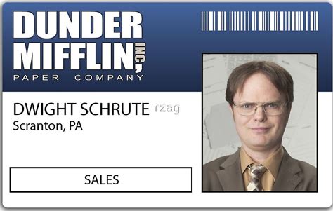 Dwight Schrute Id Badge Printable Free