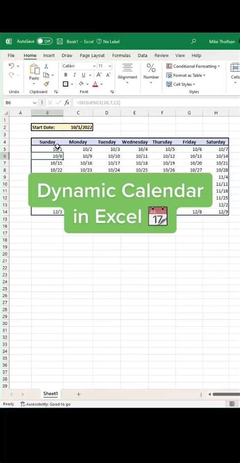 Dynamic Calendar Excel – Updated Dates, Schedule & Printable Guide