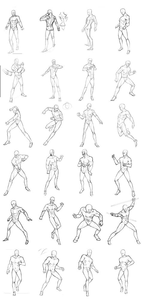 Dynamic Male Poses Drawing Reference