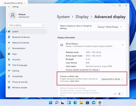 Dynamic Refresh Rate in Windows 11