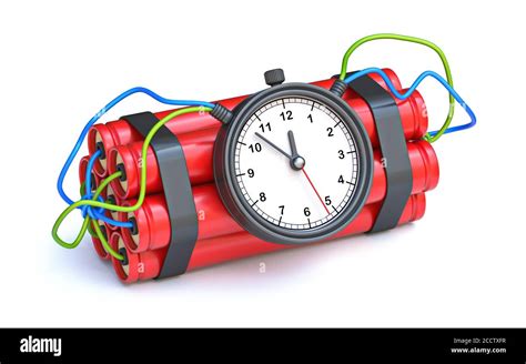 Dynamite With Timer Clock 3D PNG