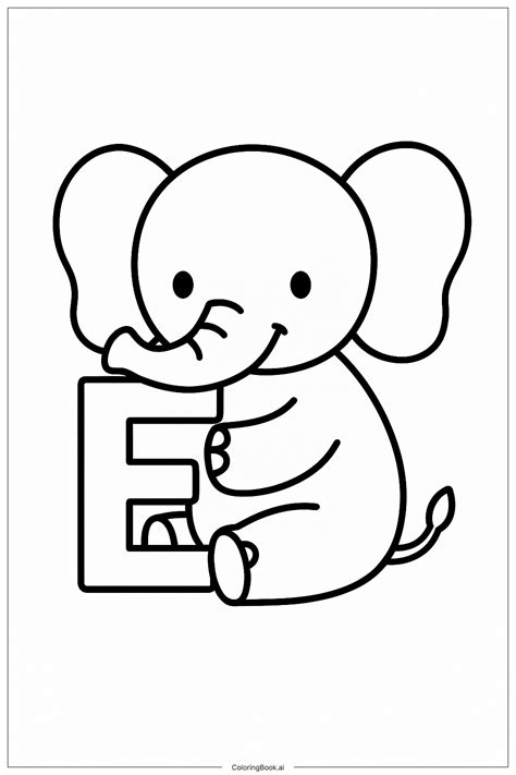 E Is For Elephant Coloring Pages