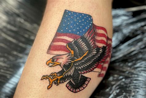 Eagle and Flag tattoo by Jeff