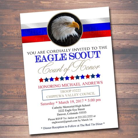 Eagle Court Of Honor Invitation Template
