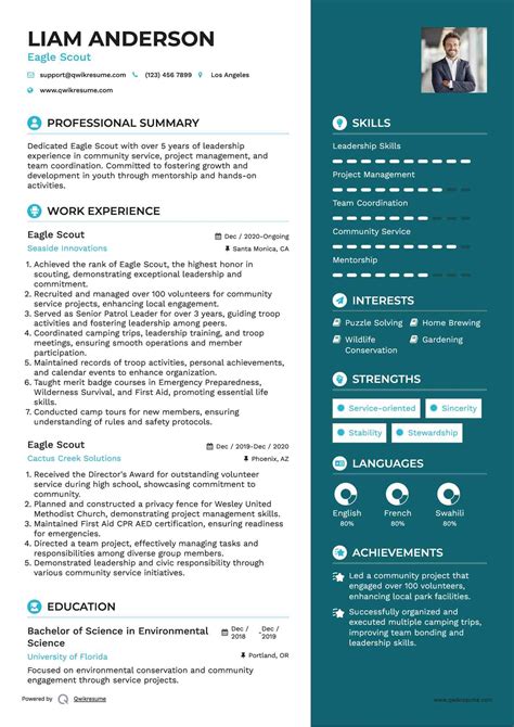 Eagle Scout Resume Example
