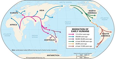 Early Human Migration Map Worksheet